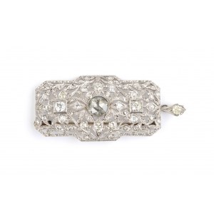 Diamond gold pendant - brooch