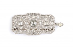 Diamond gold pendant brooch