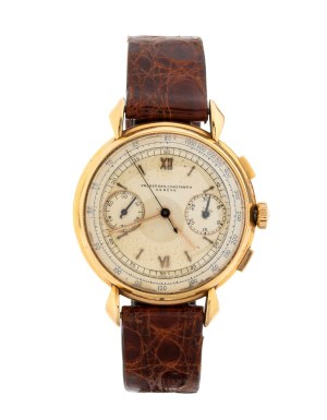 Chronograf: zlaté pánske náramkové hodinky