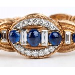 18K gold, diamonds, and sapphires Lady wristwatch