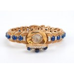 18K gold, diamonds, and sapphires Lady wristwatch