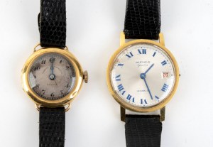 Zwei goldene Damenarmbanduhren