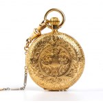 Goldene Taschenuhr mit Uhrkette