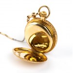 Zlaté kapesní hodinky s řetízkem