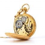 Złoty zegarek kieszonkowy z łańcuszkiem