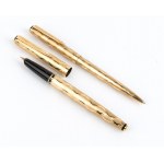 Ballpoint and gold fountain pen