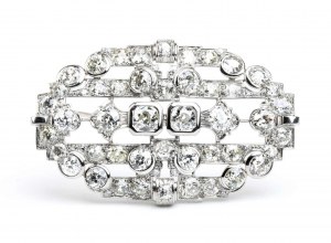 Diamond platinum brooch 1930s