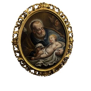 ANONIMO, svatý Josef s dítětem.