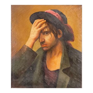 ANONIMO, Portrait d'un homme avec un chapeau