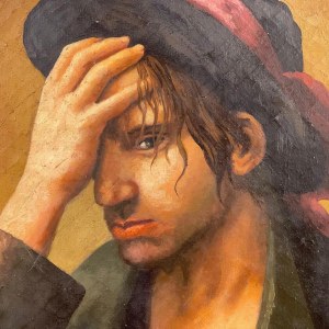 ANONIMO, Porträt eines Mannes mit Hut