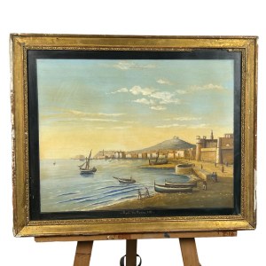 ANONIMO, Ansicht von Neapel, Via Marina, im Jahr 1866.