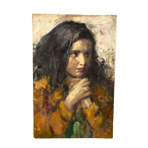 NIEZNANY PODPIS, portret młodej kobiety