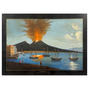 ANONIMO, Vue du Vésuve en éruption