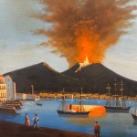 ANONIMO, View of Mount Vesuvius erupting