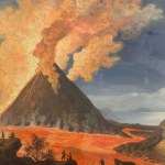 ANONIMO, Pohľad zblízka na erupciu Vezuvu.