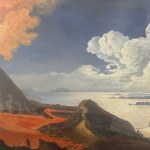 ANONIMO, Pohľad zblízka na erupciu Vezuvu.