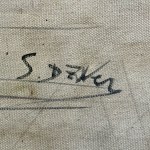 UNIDENTIFIED SIGNATURE, Elegant woman with a parasol