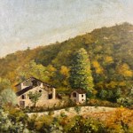 A.SIMONETTI, Pohľad na hory s vidieckym domom A. Simonetti