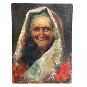 SIGNATURE NON IDENTIFIÉE, Portrait d'une femme âgée