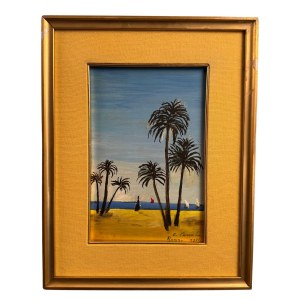 UNIDENTIFIED SIGNATURE, Seascape with palm trees