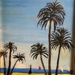 FIRMA NON IDENTIFICATA, Paesaggio marino con palme