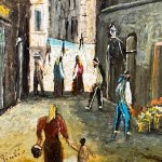 A. DI GIULIO, Neapolitan street scene with characters - A. Di Giulio