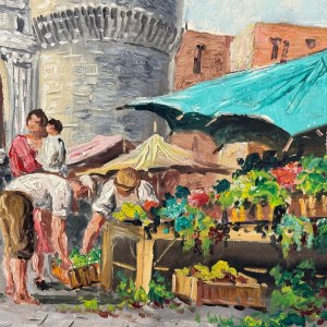 NIEZNANY SYGNATURA, Scena na rynku przy Porta Capuana (Neapol)