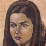 NIEZNANY SYGNATURA, portret kobiety w welonie