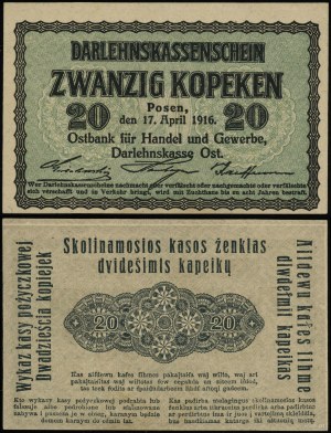 Pologne, 20 kopecks, 17.04.1916, Poznań