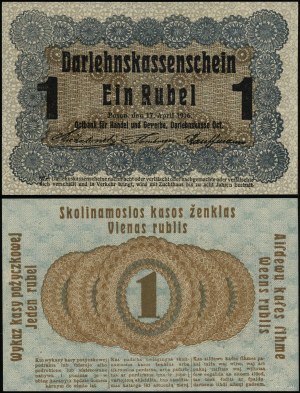 Pologne, 1 rouble, 17.04.1916, Poznań
