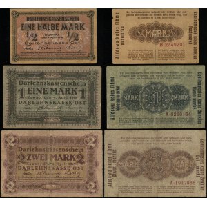 Pologne, ensemble : 1/2 mark, 1 mark et 2 marks, 4.04.1918, Kaunas