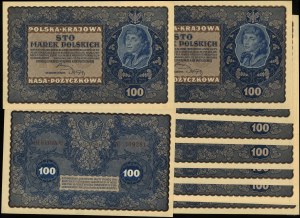 Poľsko, sada: 10 x 100 poľských mariek, 23.08.1919