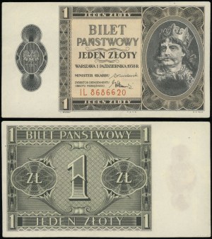 Poland, 1 zloty, 1.10.1938