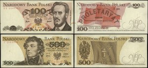 Poland, set: 100 and 500 zloty, 1974-1976
