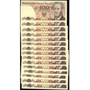 Poland, set: 15 x 100 zloty, 1.06.1986