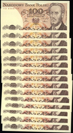 Pologne, série : 15 x 100 zloty, 1.06.1986
