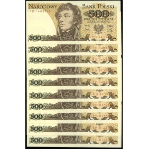 Polska, zestaw: 10 x 500 złotych, 1.06.1982