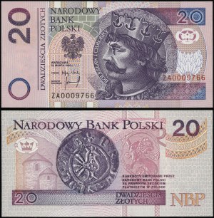 Pologne, 20 zloty, 25.03.1994