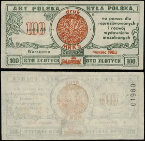 Polsko, 100 zlotých - efektní bankovka, 1983