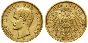 Allemagne, 20 marks, 1895 D, Munich