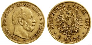 Německo, 5 marek, 1877 C, Frankfurt nad Mohanem