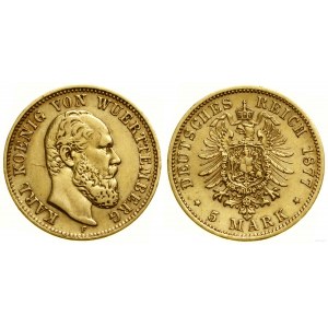 Deutschland, 5 Mark, 1877 F, Stuttgart