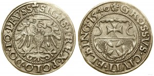 Pologne, pièce de monnaie, 1540, Elbląg