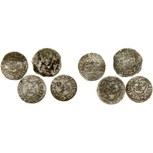 Pologne, série de 4 shillings, 1604, 1609, 1618 et date illisible, Riga