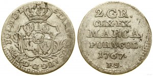 Polen, halber Zloty (2 Grosze), 1767 FS, Warschau