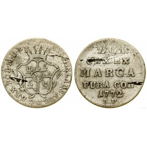 Polonia, mezzo zloty (2 grosze), 1772 AP, Varsavia