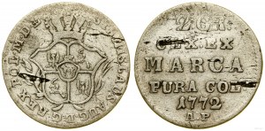 Polonia, mezzo zloty (2 grosze), 1772 AP, Varsavia