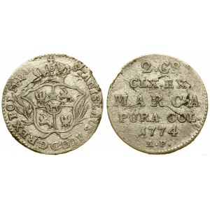 Pologne, demi zloty (2 grosze), 1774 AP, Varsovie