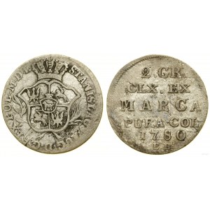 Polonia, mezzo zloty (2 grosze), 1780 EB, Varsavia