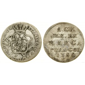 Polen, halber Zloty (2 Grosze), 1780 EB, Warschau